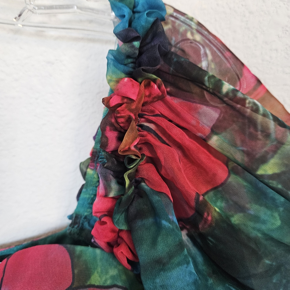 Banjul Teal and Pink Floral Maxi Dress - Picture 8 of 11